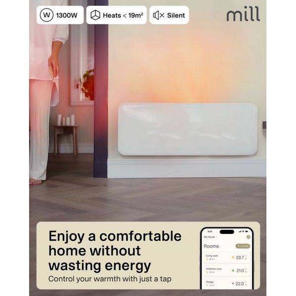 Mill Invisible Smart WiFi Panel Heater 1300W