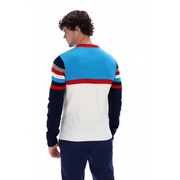 FILA LORENZO STRIPE CREW MENS SWEATER-GARD/CBL/FNAVY/FRED