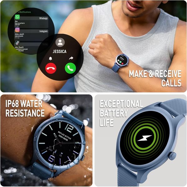 Reflex Active Spectra Amoled Calling Smart Blue Strap Watch