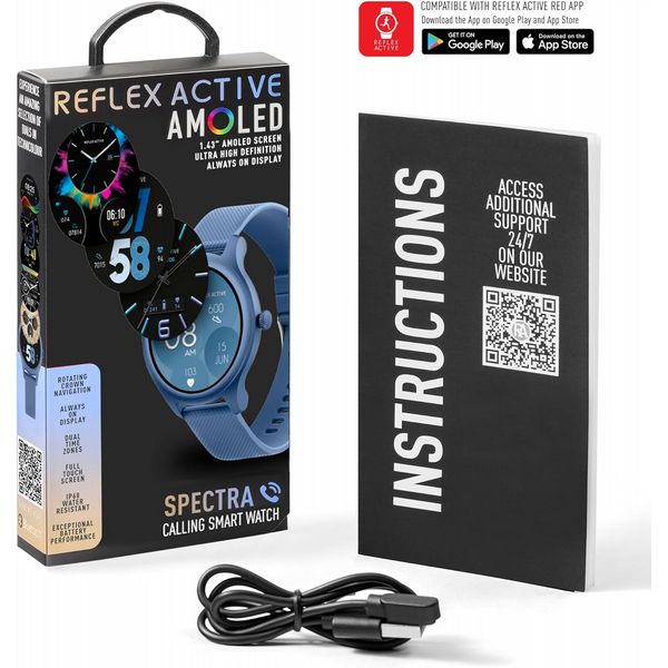 Reflex Active Spectra Amoled Calling Smart Blue Strap Watch