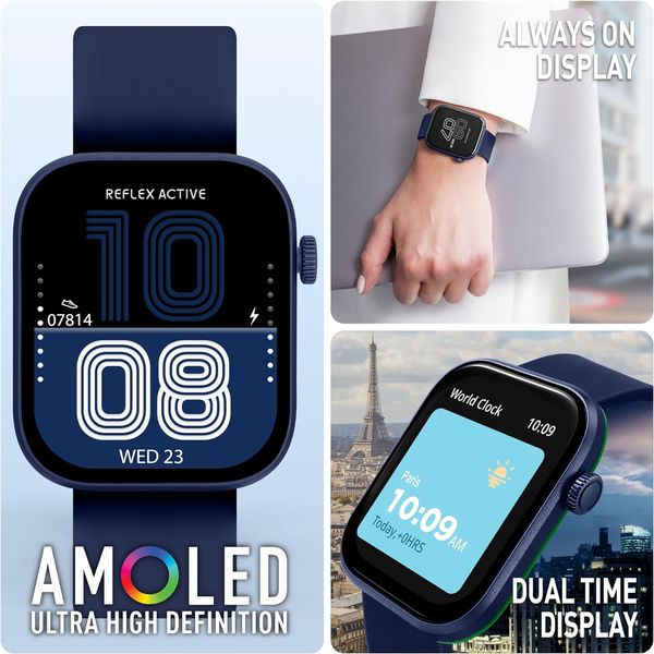Reflex Active Spectra Amoled Calling Smart Navy Strap Watch Gun Metal