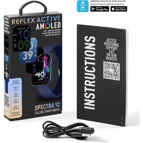 Reflex Active Spectra Amoled Calling Smart Navy Strap Watch Gun Metal