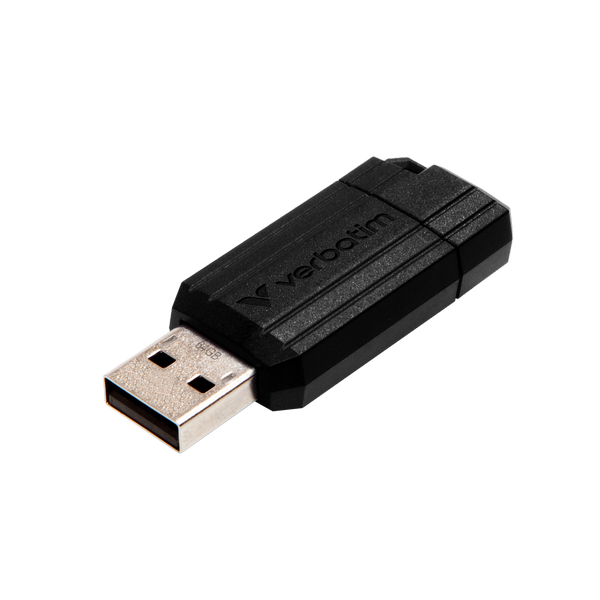 Verbatim 64GB Black Pinstripe USB Drive 49065