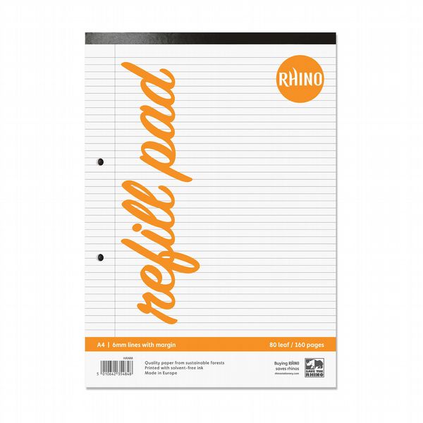RHINO A4 Refill Pad 80 Leaf, F6M