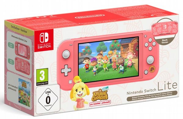 Nintendo Switch HW Lite Coral: Isabelle Alhoa Edition + 12 Months NSO