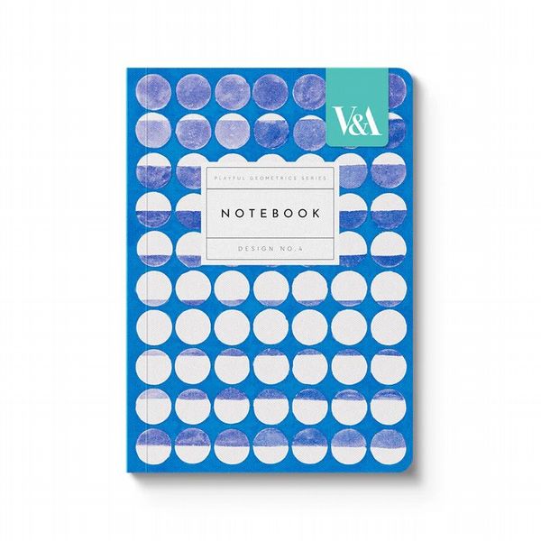 Ohh Deer Playful Geometrics Blue Eclipse Premium A6 Paperback Notebook