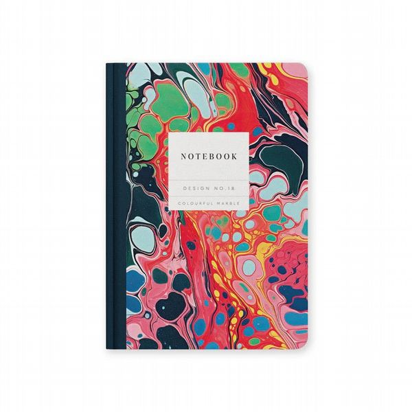 Ohh Deer Design No.18 Colourful Marble Hardback Notebook