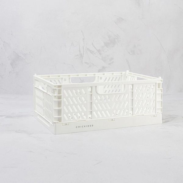 White Mini Folding Storage Crate