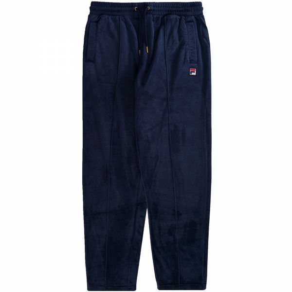 Fila - Falken Pant - Velour Track Pant With Pin Tuck- Fila Navy M