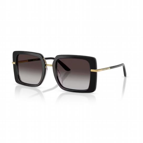 Dolce & Gabbana Top Black On Leo Frame With Grey Gradient Lens - Size Xxl