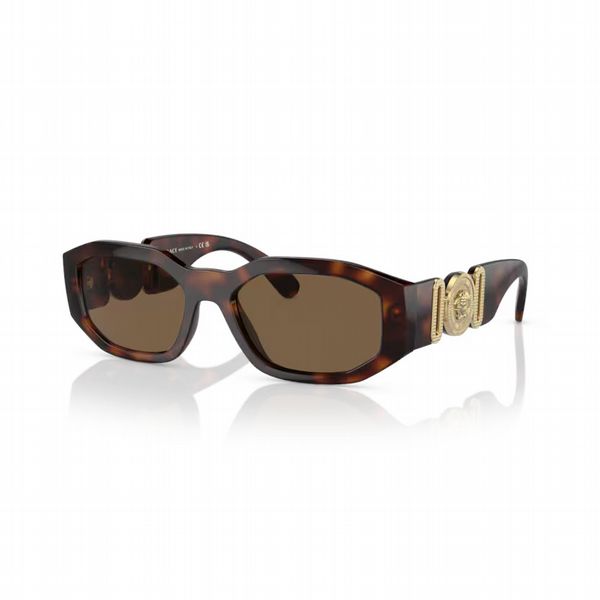 Versace Havana Frame With Dark Brown Lens - Size Medium