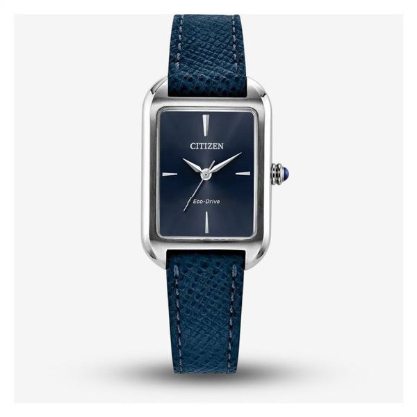 Citizen Ladies Classic Eco-Drive Blue Leather Strap Watch