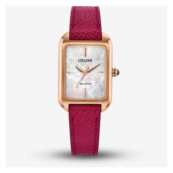 Citizen Ladies Classic Eco-Drive Pink Leather Strap Watch