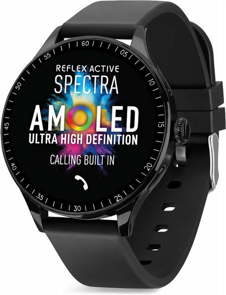 Reflex Active Spectra Amoled Calling Smart Black Strap Watch