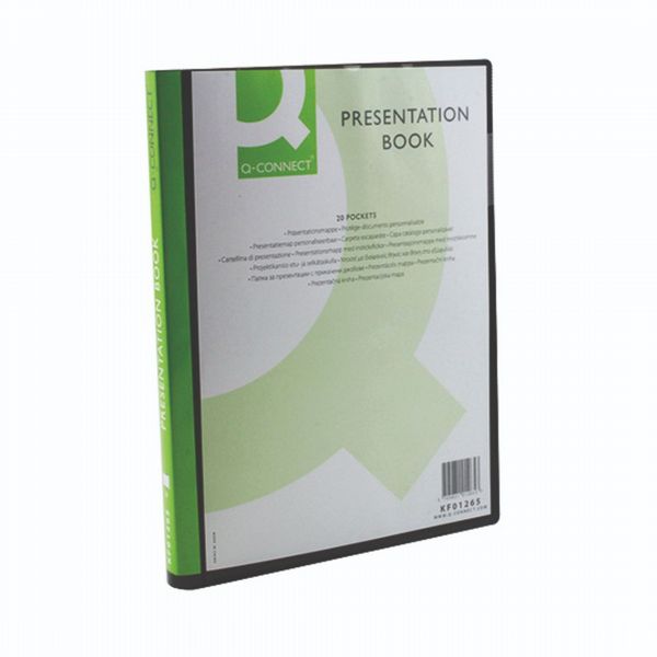 Q-Connect Presentation Display Book 20 Pocket A4 Black KF01265