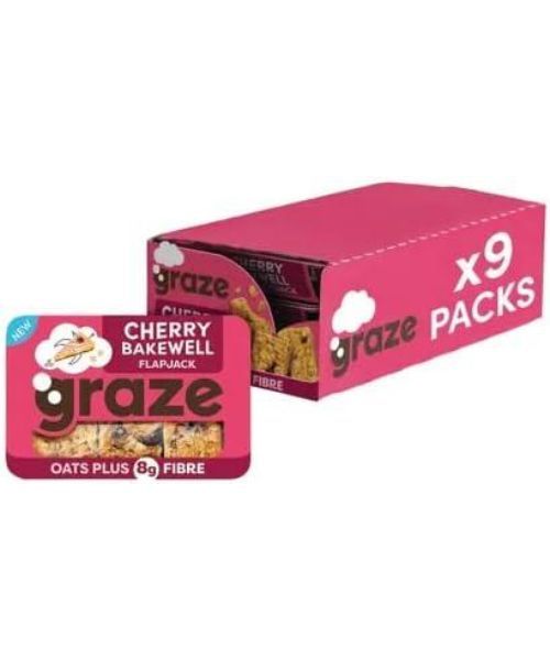 Graze Cherry Bakewell Flapjack Punnet (Pack of 9)