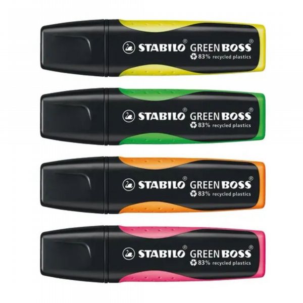 STABILO GREEN BOSS Assorted Highlighters (4 Pack) 6070/4
