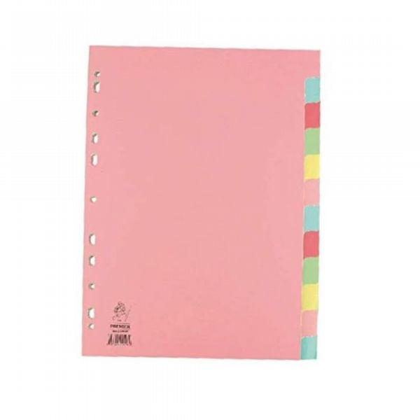 A4 Manilla Divider 12-Part Pink with Assorted Tabs WX01515