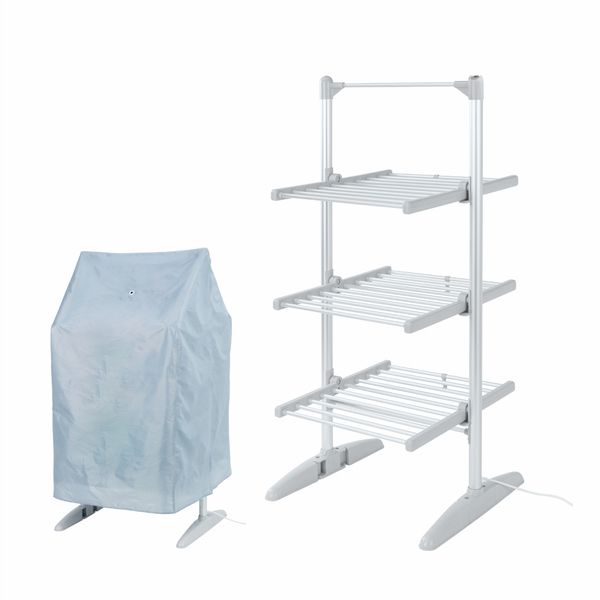 Rediffusion Compact 3 Tier Heated Clothes Airer With Cover