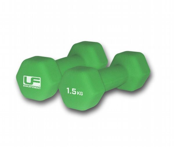 Urban Fitness Hex Dumbbells - Neoprene Covered (Pair) (2 x 1.5kg - Green)